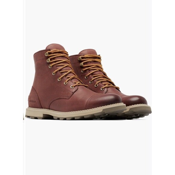 New SOREL Madson II Chore Waterproof Boot Men SPICE MAJOR Sz 8 M Leather
